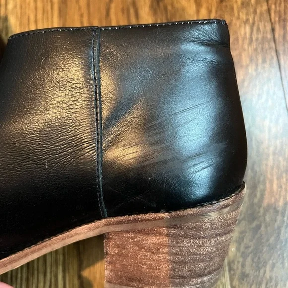Madewell Black The Cutoff Leather Ankle Booties Size 6.5 - Picture 5 of 11